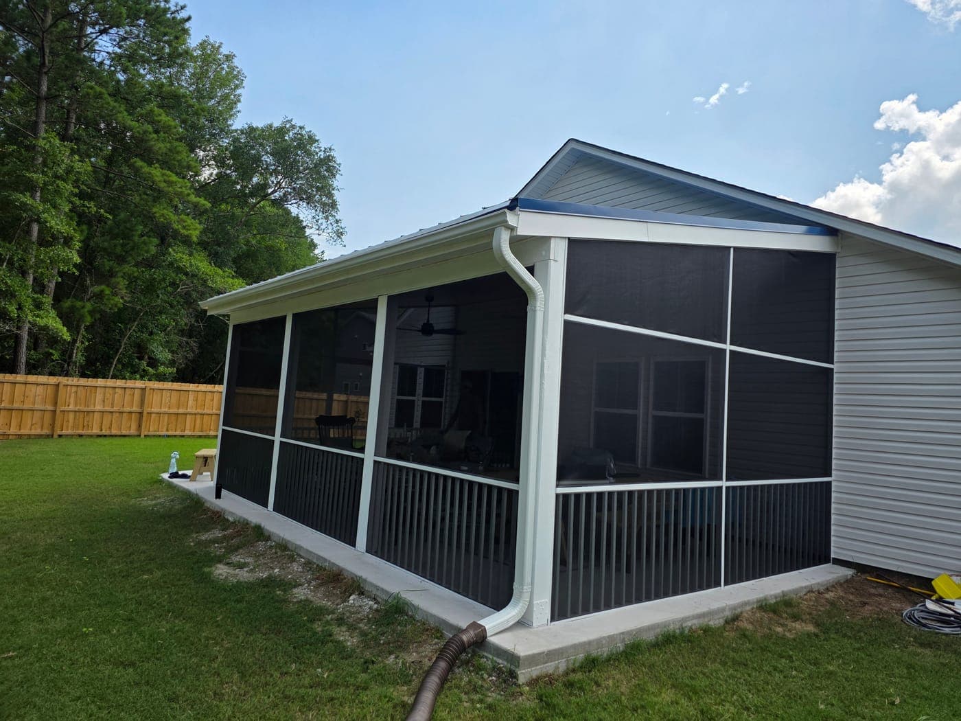 Screened black porch