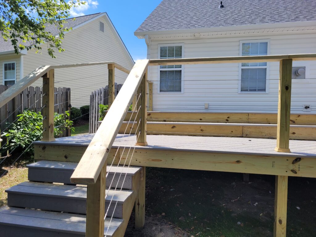 back deck with custom railing